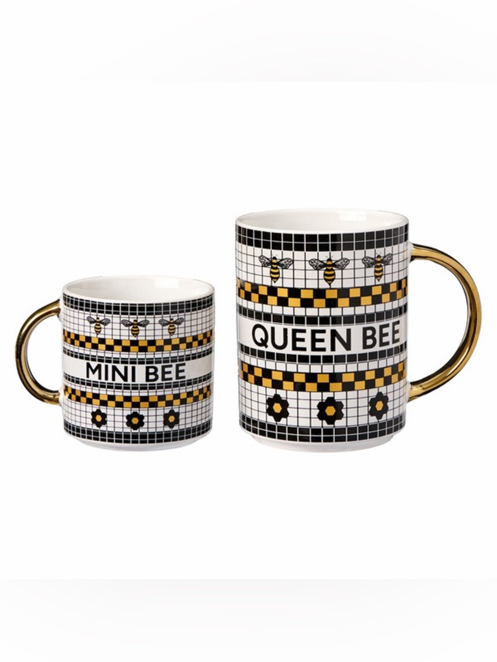 Mini Bee and Queen Bee Ceramic Mug Set